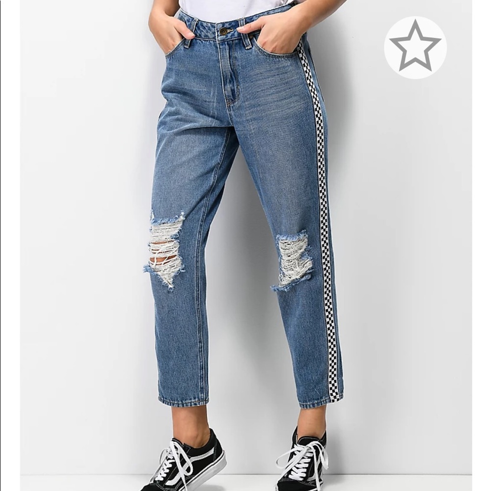 Empyre Checkered mom fit jeans